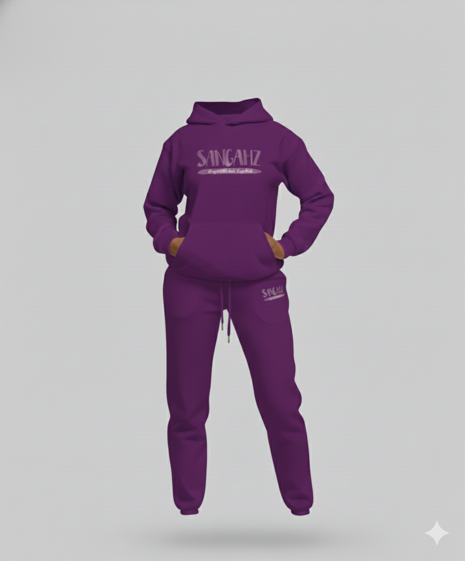 Sangahz - Two Piece Sweat Suit - Purple