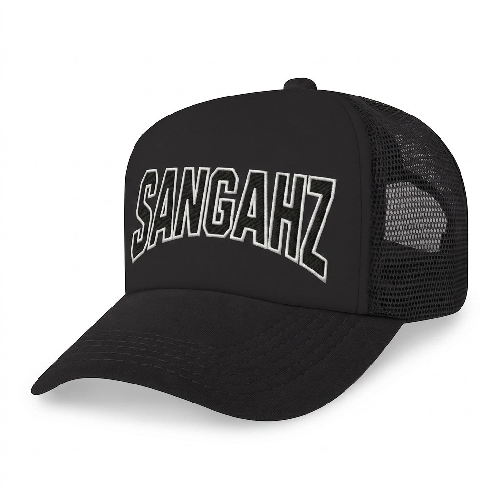 SANGAHZ Black and White SANGHAZ Snapback Hat
