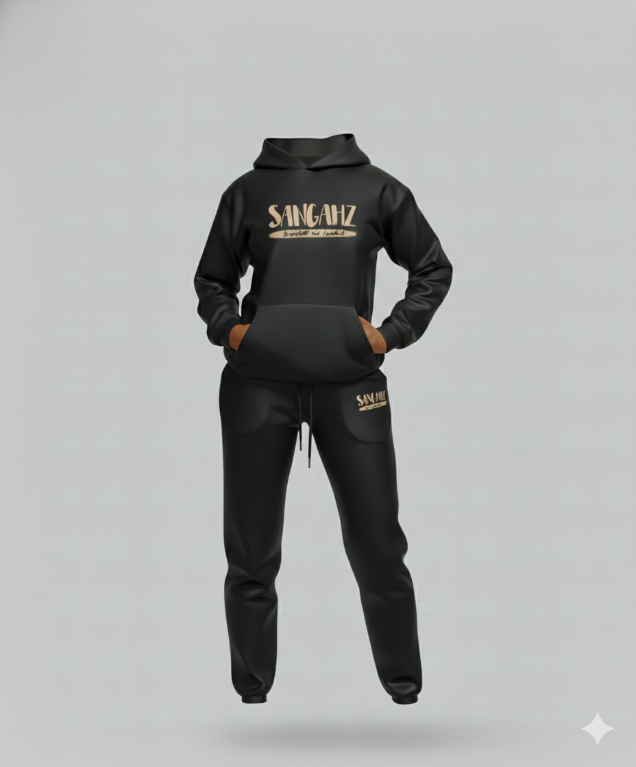 Sangahz - Two Piece Sweat Suit - Black