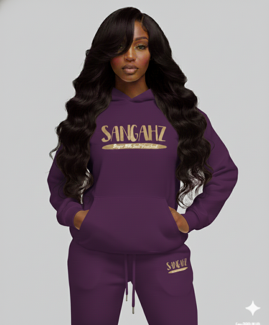 Sangahz - Two Piece Sweat Suit - Purple