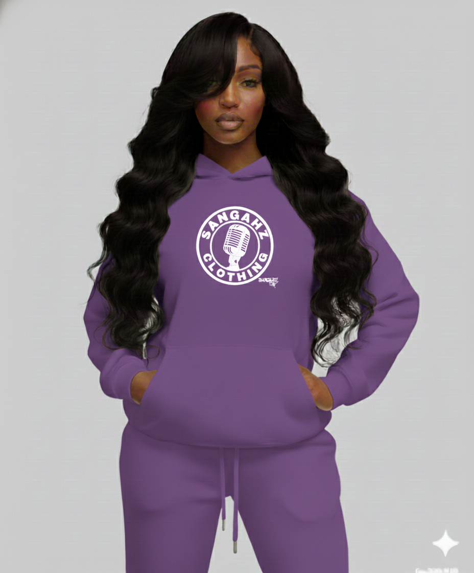 Sangahz - Two Piece Sweat Suit - Purple