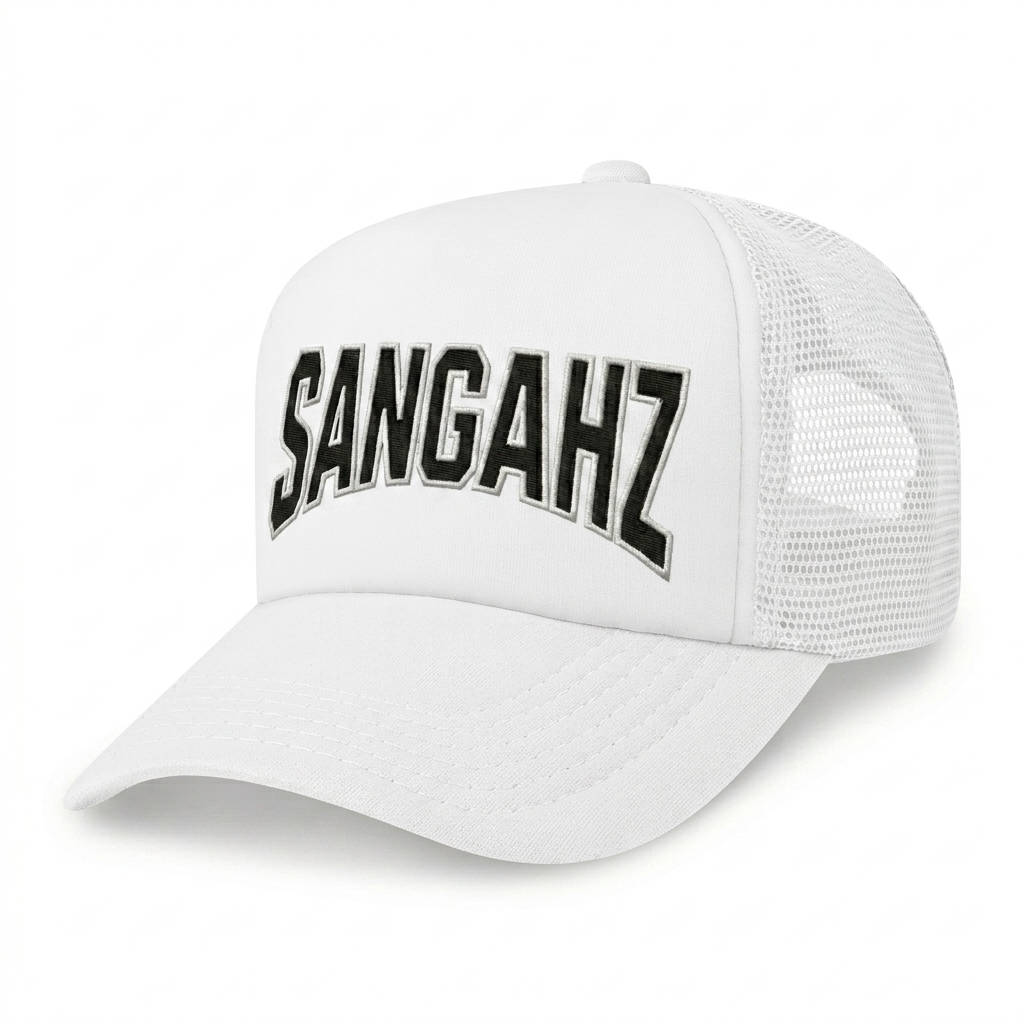 SANGAHZ White and Black SANGHAZ Snapback Hat