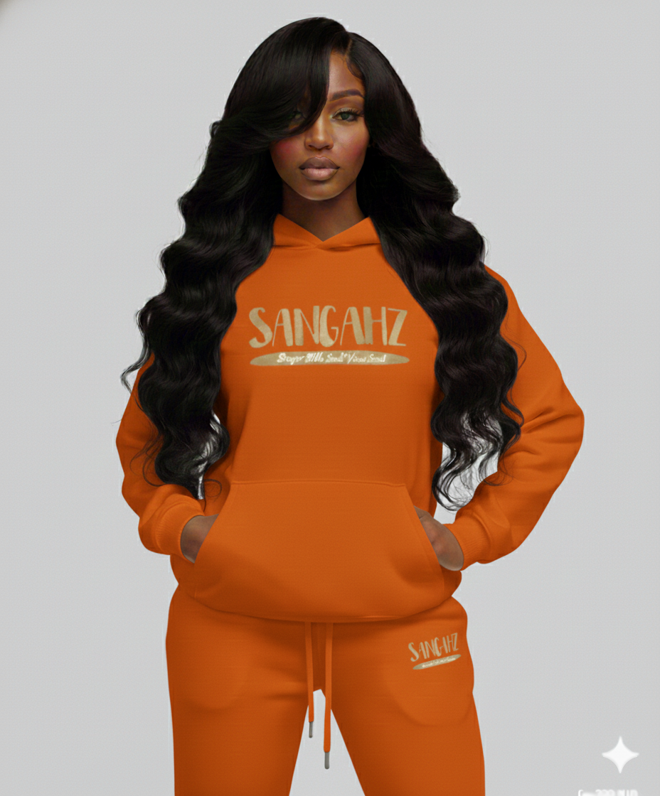 Sangahz - Two Piece Sweat Suit - Orange