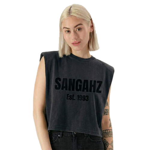 SANGAHZ Heavyweight Black on Black Cropped T-Shirt
