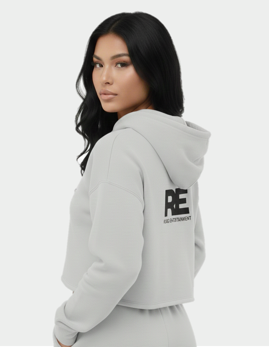 Romeo Entertainment Cropped Hoodie - Gray