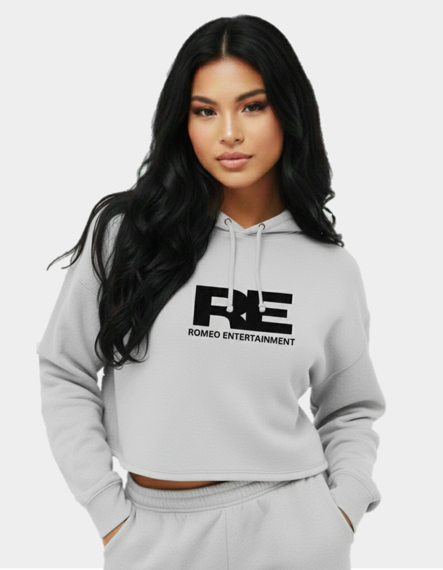 Romeo Entertainment Cropped Hoodie - Gray
