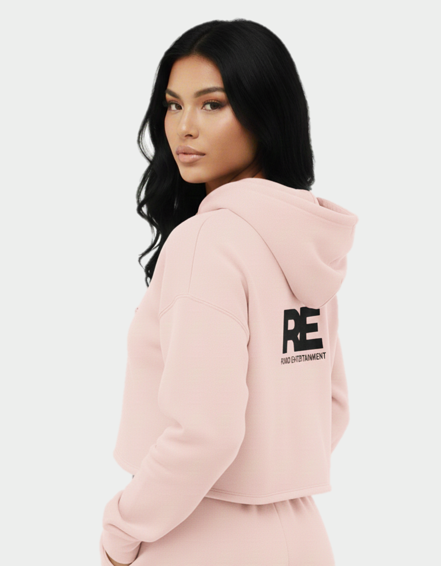 Romeo Entertainment Cropped Hoodie - Pink
