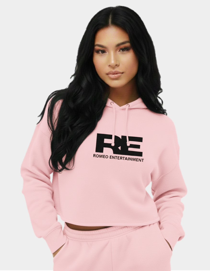 Romeo Entertainment Cropped Hoodie - Pink