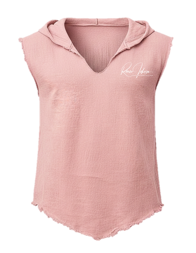 Sangahz Sleeveless Hoodie Shirt - Pink