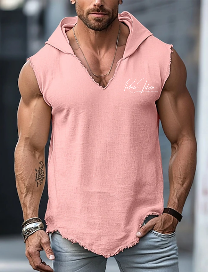 Sangahz Sleeveless Hoodie Shirt - Pink