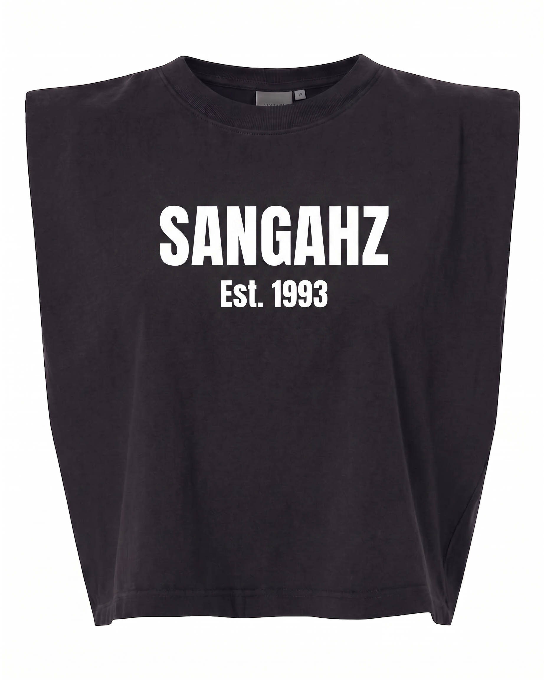 SANGAHZ Heavyweight Black and White Cropped T-Shirt