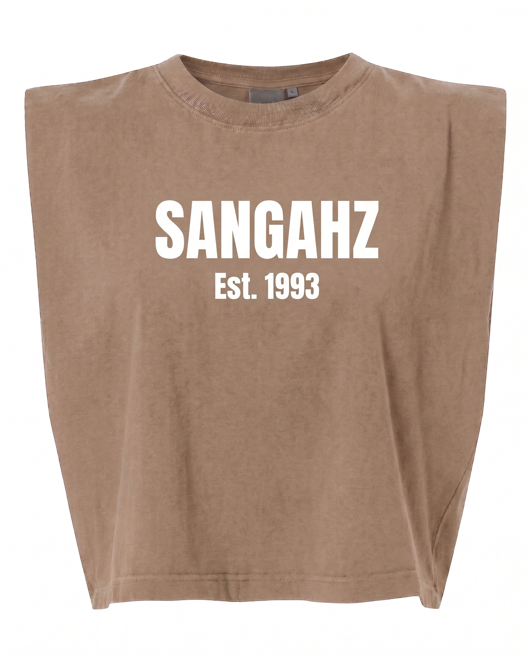 SANGAHZ Heavyweight Fade Brown and White Cropped T-Shirt