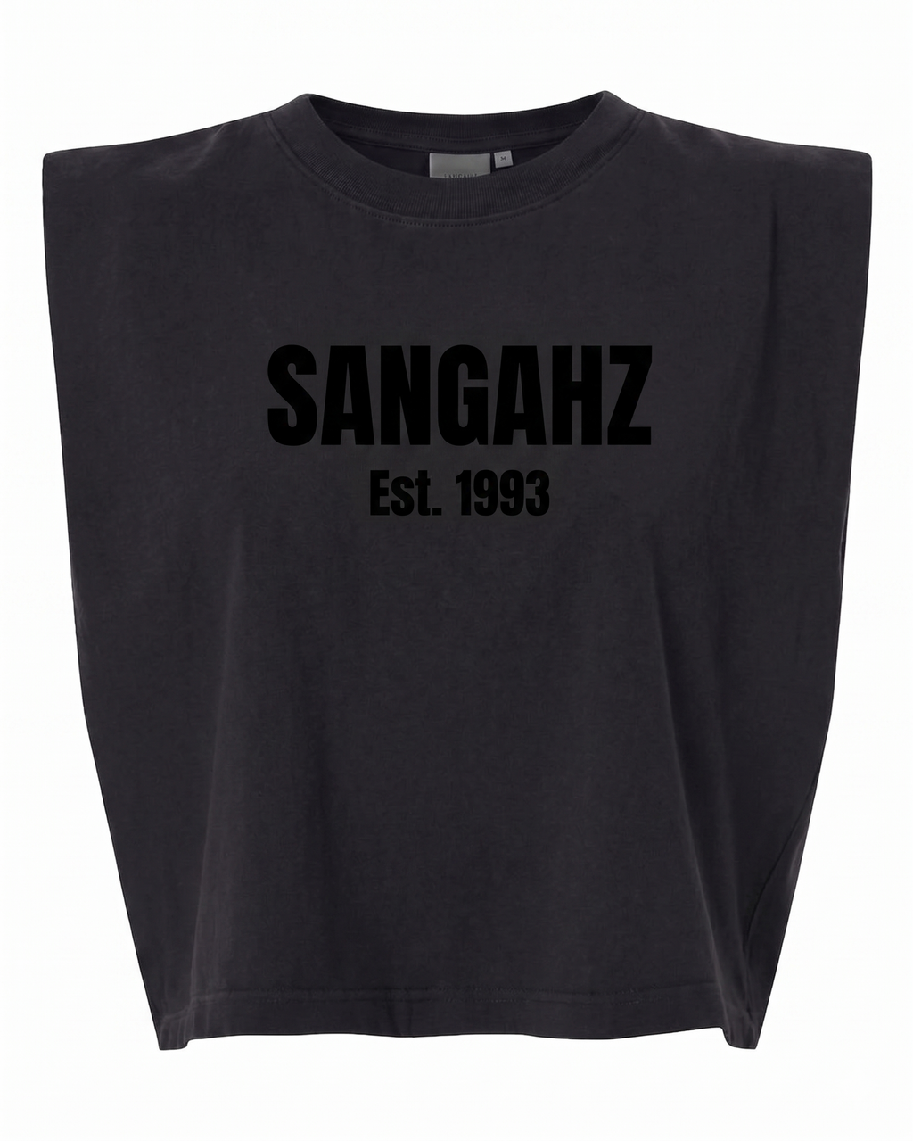 SANGAHZ Heavyweight Black on Black Cropped T-Shirt