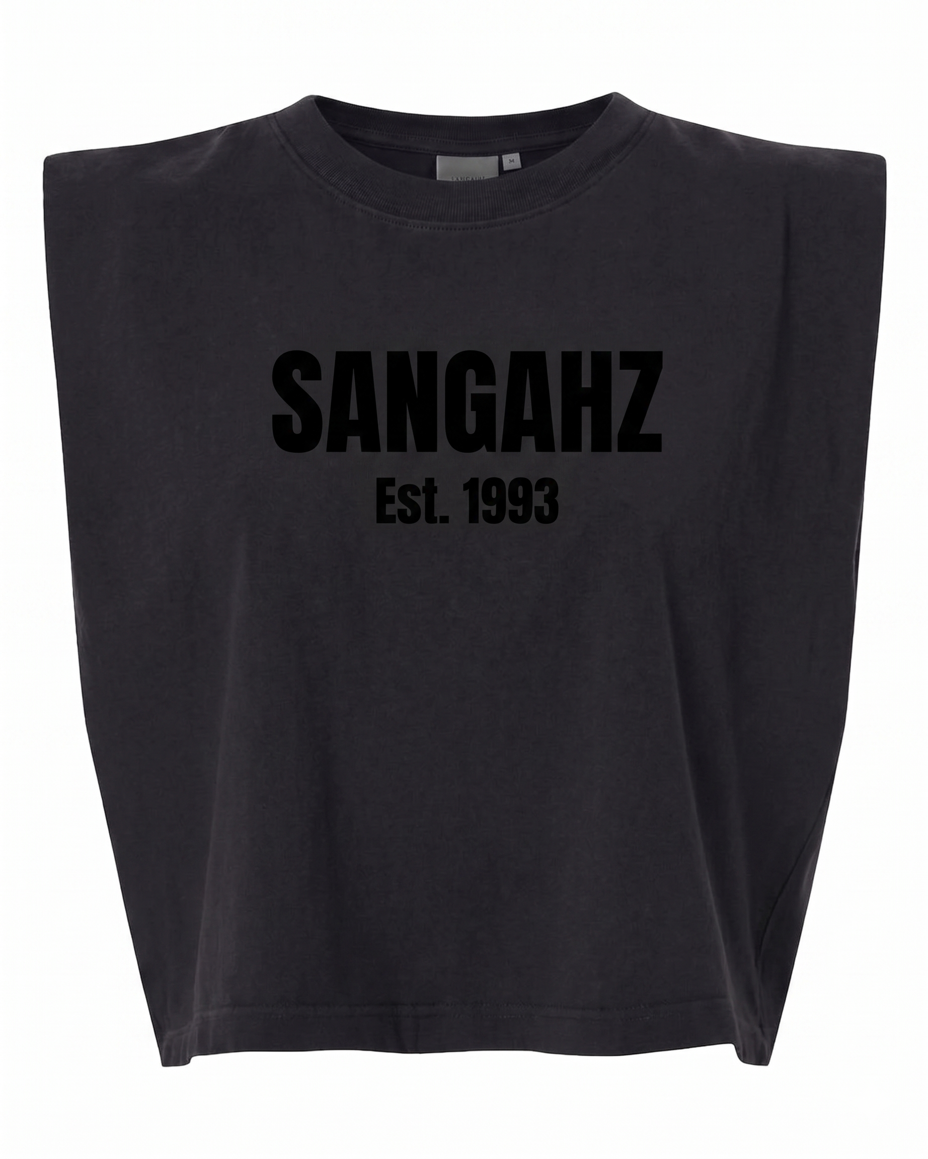 SANGAHZ Heavyweight Black on Black Cropped T-Shirt