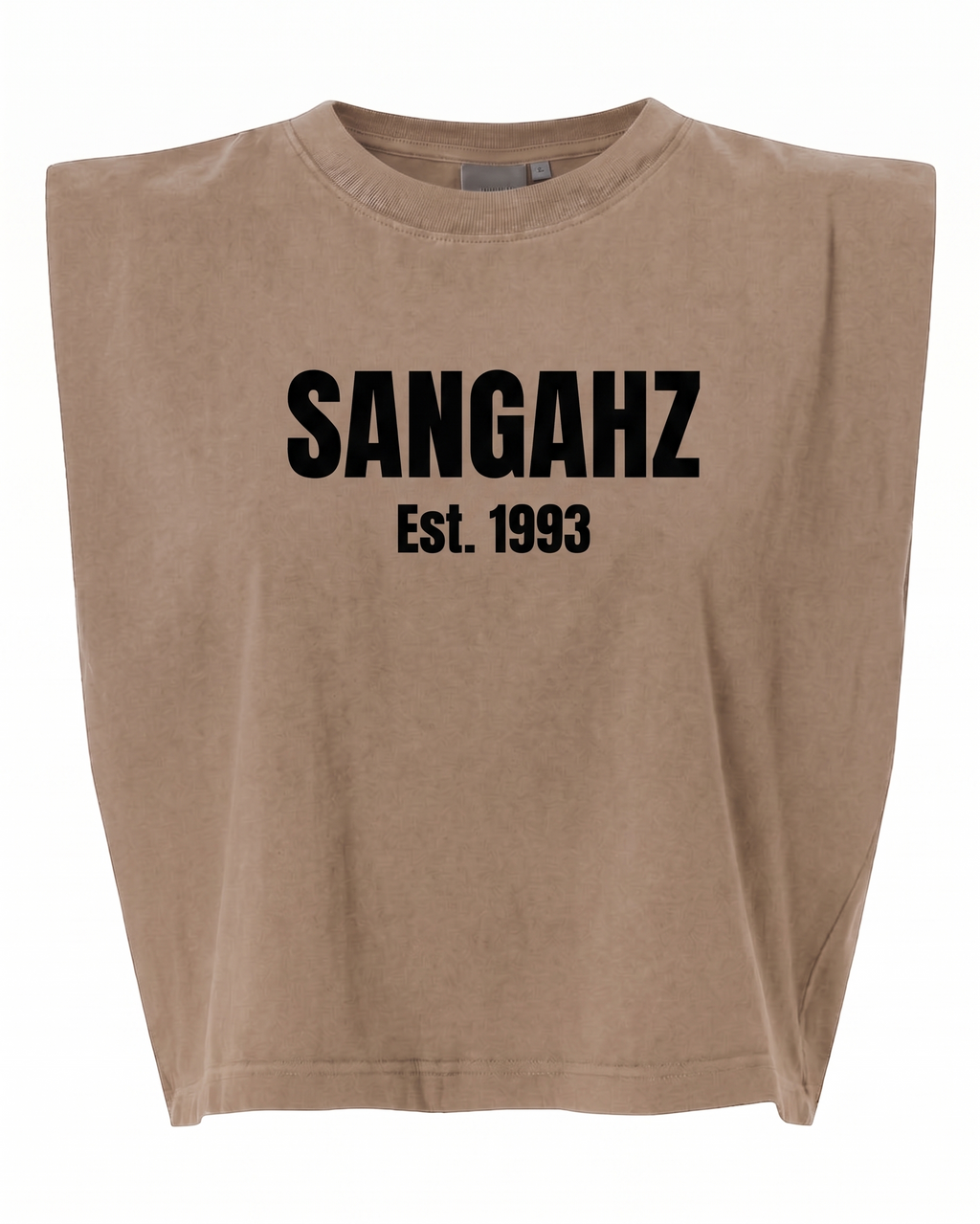 SANGAHZ Heavyweight Faded Brown and Black Cropped T-Shirt