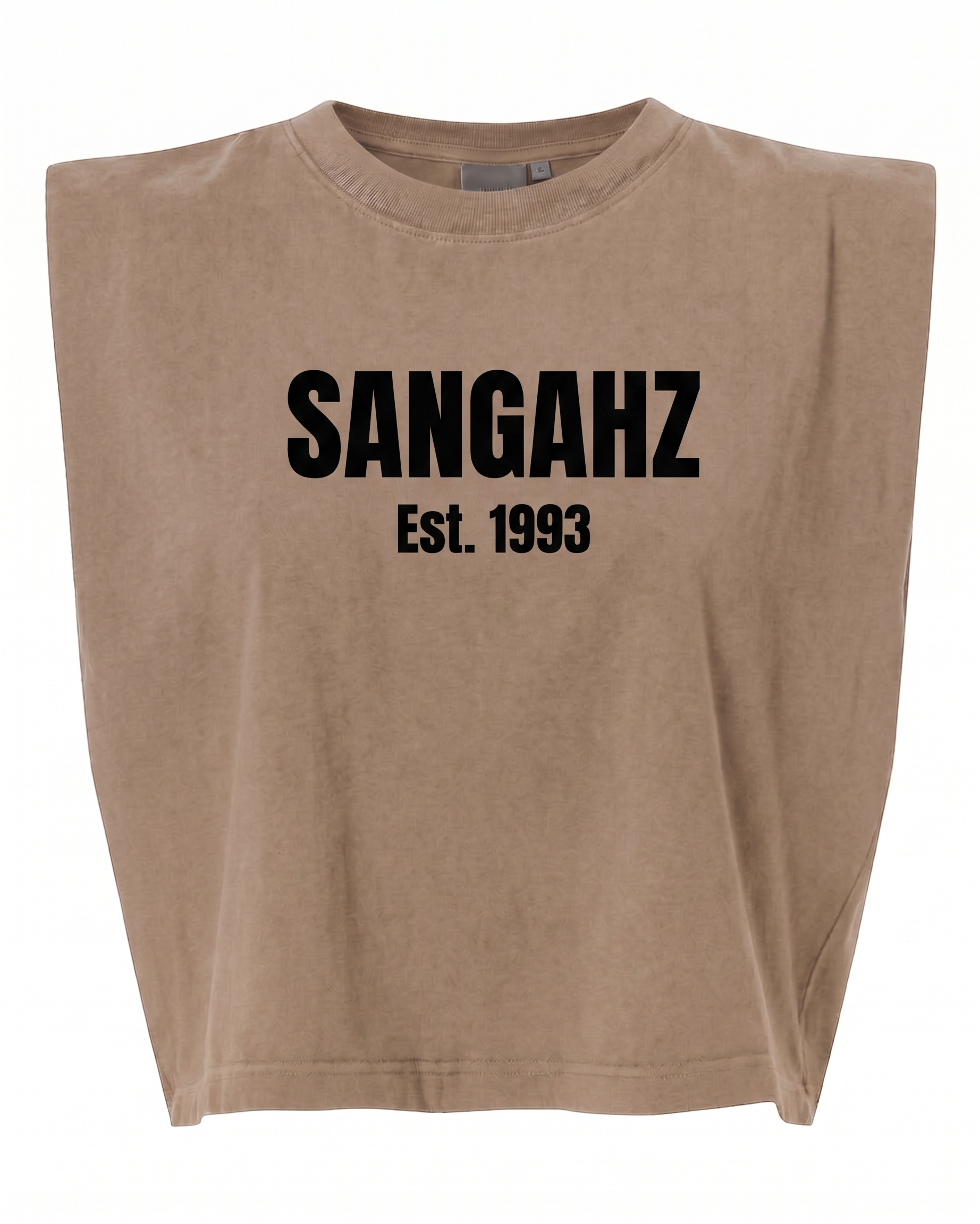 SANGAHZ Heavyweight Faded Brown and Black Cropped T-Shirt