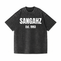 SANGHAZ Custom Clothing - Vintage Washed Black and White SANGAHZ T-Shirt