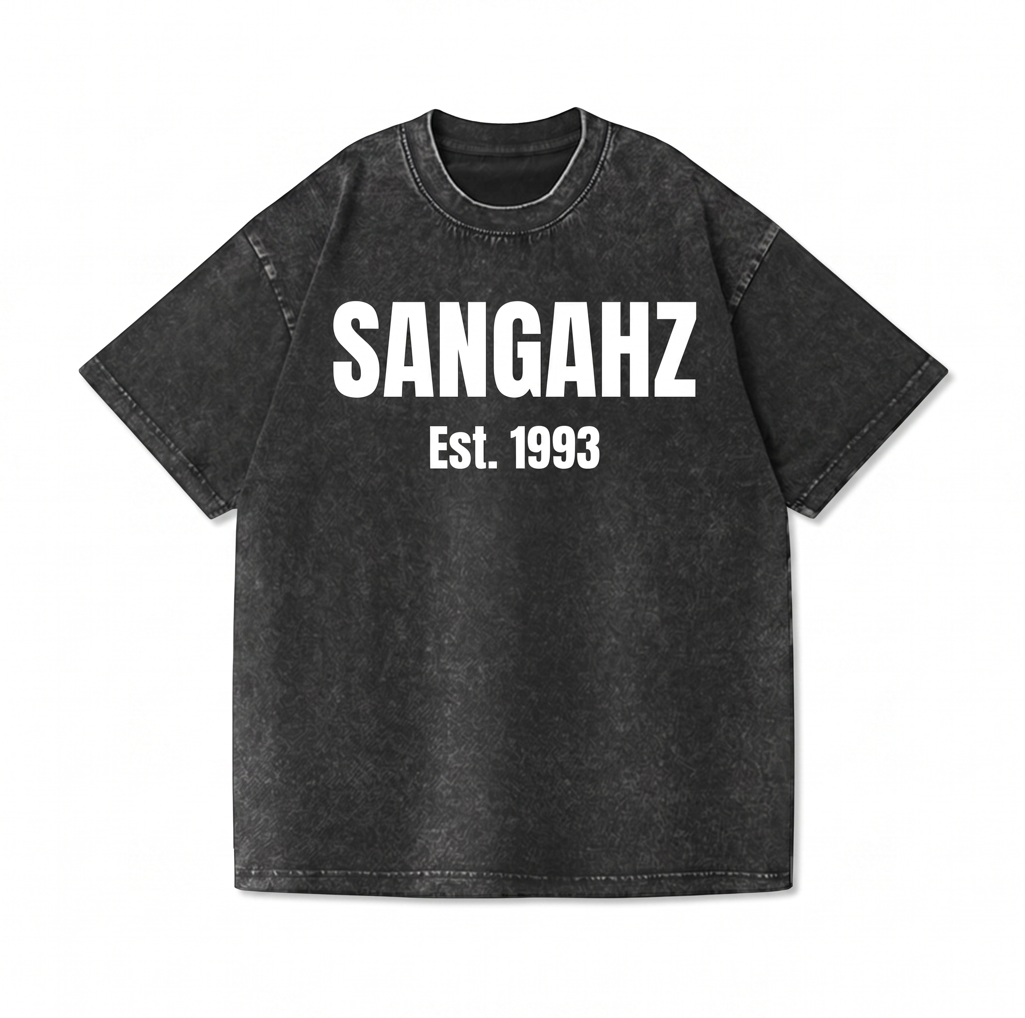 SANGHAZ Custom Clothing - Vintage Washed Black and White SANGAHZ T-Shirt