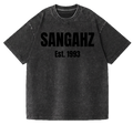 SANGHAZ Custom Clothing - Vintage Washed Black on Black SANGAHZ Origination T-Shirt