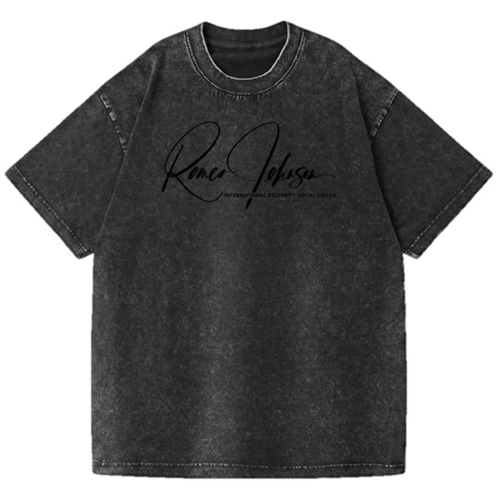 SANGHAZ Custom Clothing - Vintage Washed Black on Black Signature T-Shirt