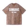 SANGHAZ Custom Clothing - Vintage Washed Brown and White SANGAHZ T-Shirt
