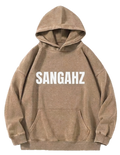 SANGHAZ Custom Clothing - Vintage Washed Faded Brown and White Sangahz Hoodie