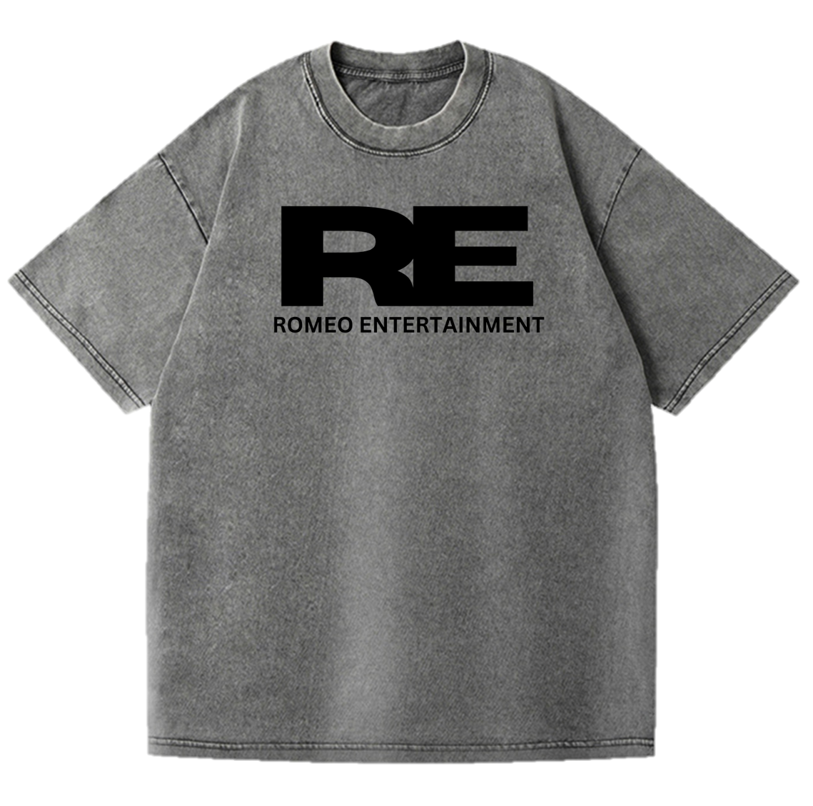 SANGHAZ Custom Clothing - Vintage Washed Gray and Black ROMEO ENTERTAINMENT T-Shirt