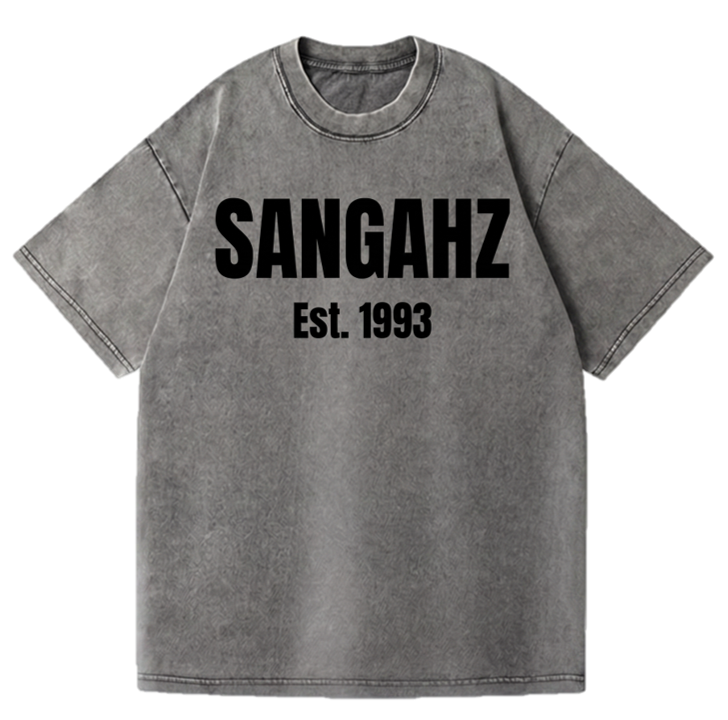 SANGHAZ Custom Clothing - Vintage Washed Gray and Black SANGAHZ Origination T-Shirt