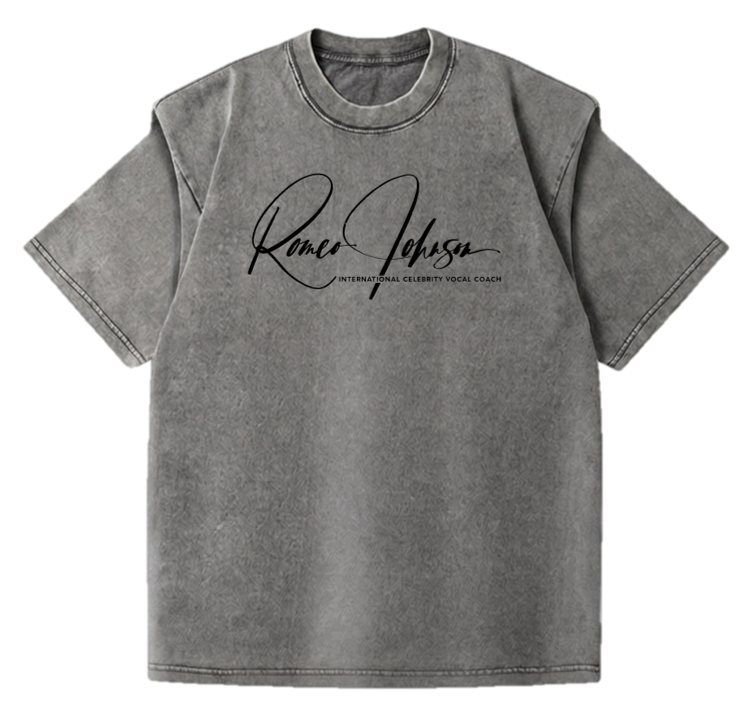 SANGHAZ Custom Clothing - Vintage Washed Gray and Black Signature T-Shirt