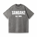 SANGHAZ Custom Clothing - Vintage Washed Gray and White SANGAHZ T-Shirt