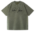 SANGHAZ Custom Clothing - Vintage Washed Sage Green and Black Signature T-Shirt