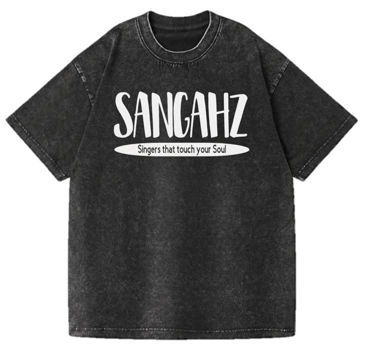 SANGHAZ Touch Your Soul Custom Clothing - Vintage Washed Black and White Sangahz T-Shirt
