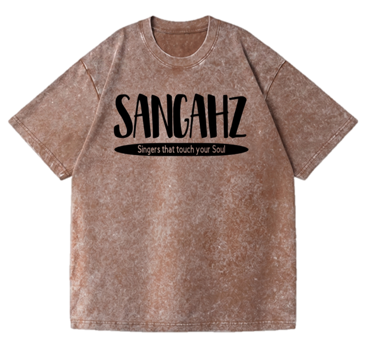 SANGHAZ Touch Your Soul Custom Clothing - Vintage Washed Faded Brown and Black Sangahz T-Shirt