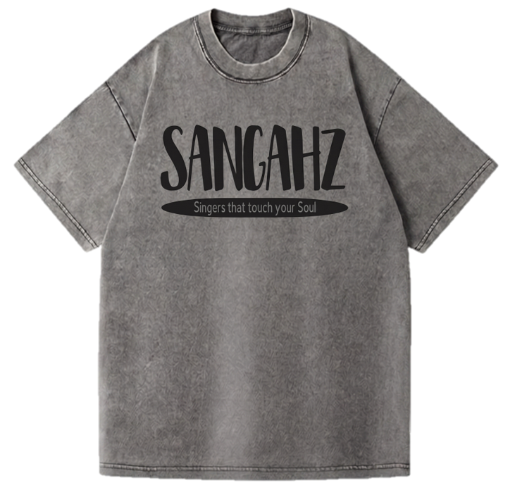 SANGHAZ Touch Your Soul Custom Clothing - Vintage Washed Gray and Black Sangahz T-Shirt