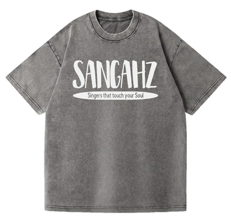 SANGHAZ Touch Your Soul Custom Clothing - Vintage Washed Gray and White Sangahz T-Shirt