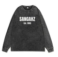 SANGAHZ Long Sleeve Tee, Black, Origination logo in White