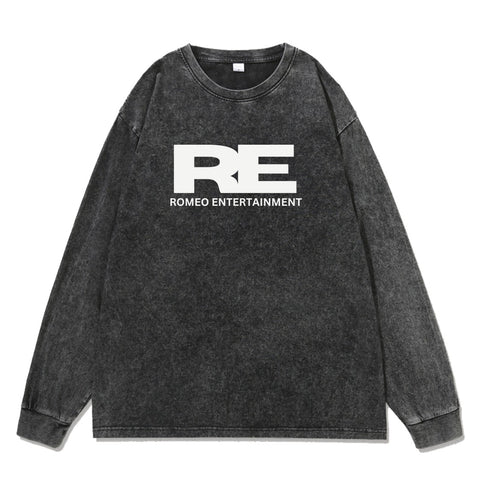 SANGAHZ Long Sleeve Tee, Black, Romeo Entertainment logo in White