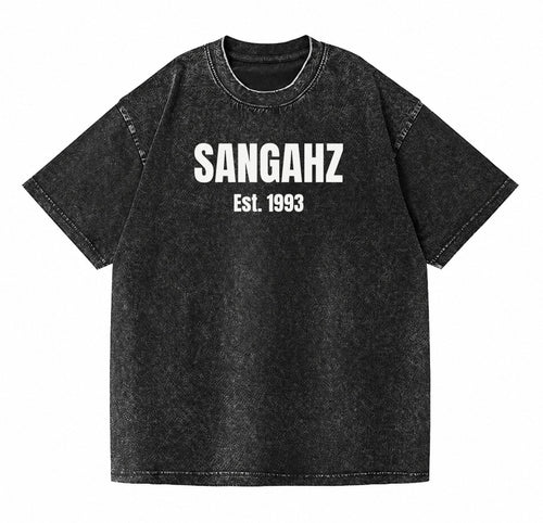 SANGAHZ Tee, Black, Origination logo in White