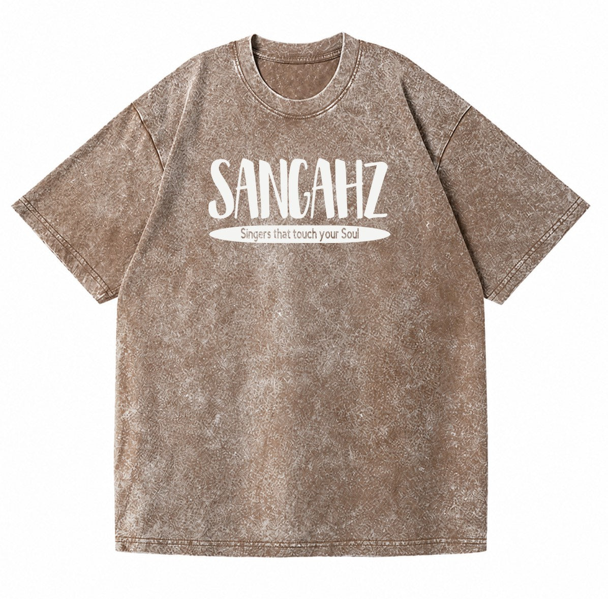 SANGAHZ Tee, Faded Brown, Touch Your Soul logo in White