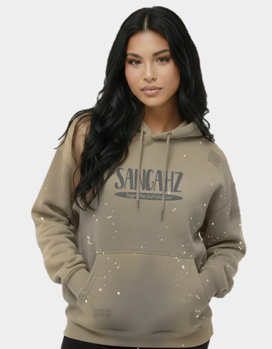 Sangahz Aprocot and Gray Starlight Oversized Hoodie