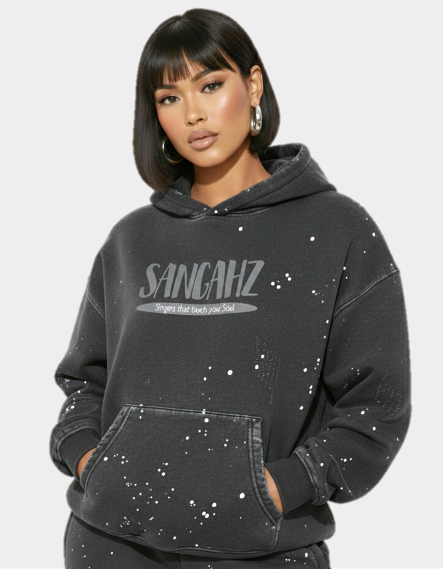Sangahz Black and Gray Starlight Oversized Hoodie