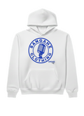 Sangahz Custom Clothing - Blue Circular Logo / White Hoodie