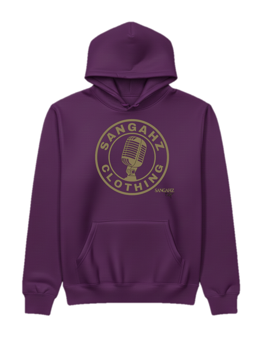 Sangahz Custom Clothing - Gold Circular Logo / Purple Hoodie