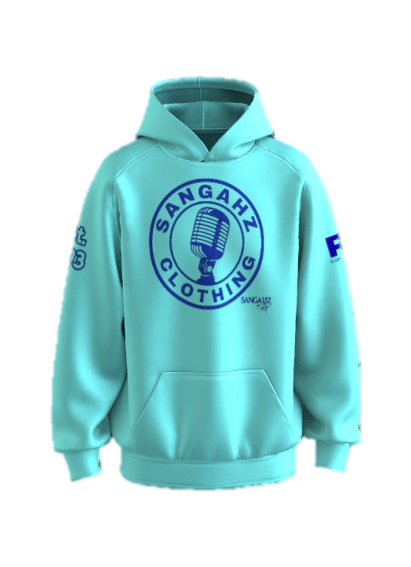 Sangahz Clothing Custom Hoodie - Aqua Blue