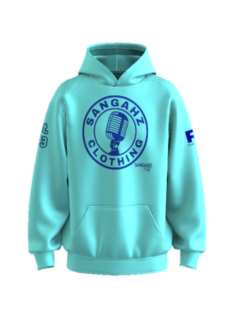 Sangahz Clothing Custom Hoodie - Aqua Blue