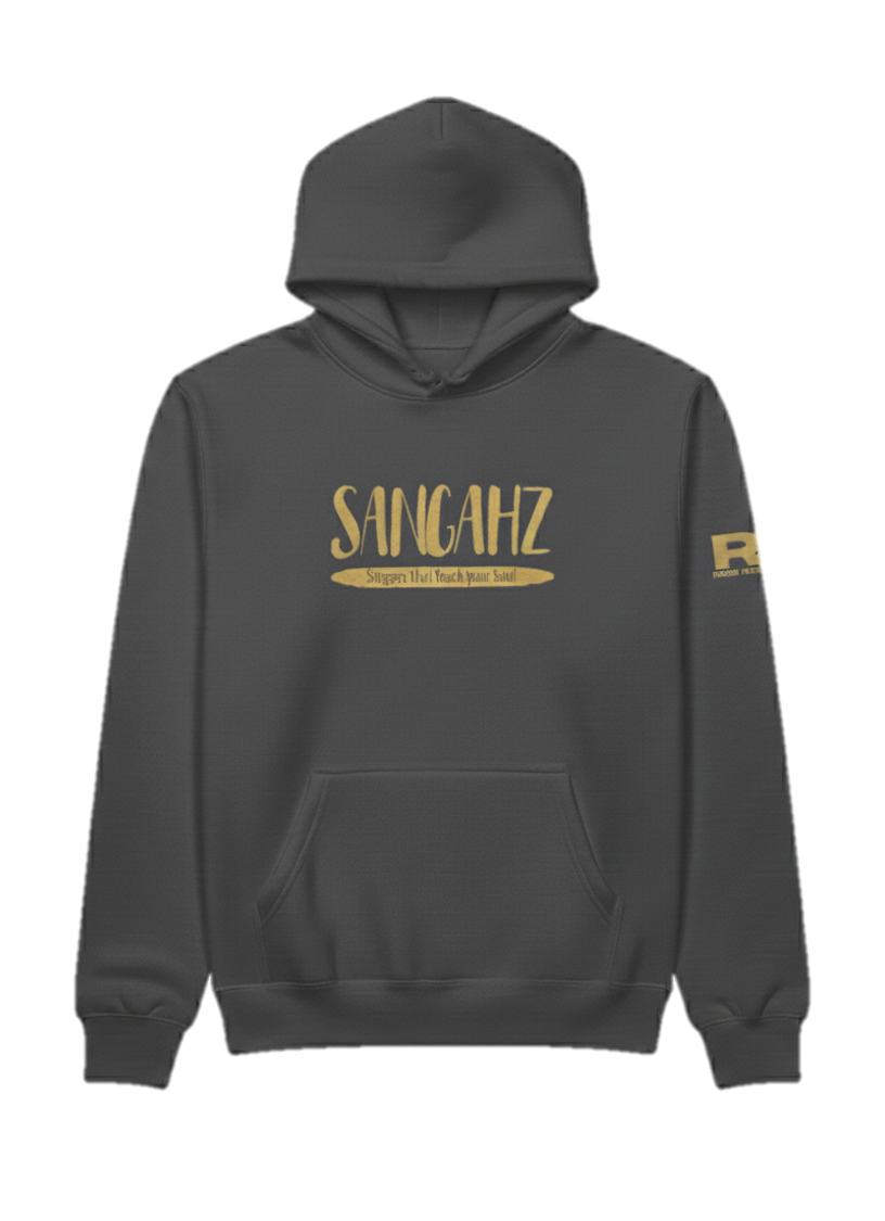 Sangahz Clothing Custom Hoodie - Grey and Gold