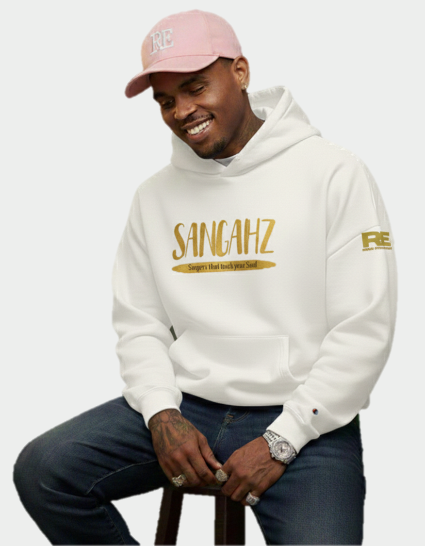 Sangahz Clothing Custom Hoodie - White and Gold