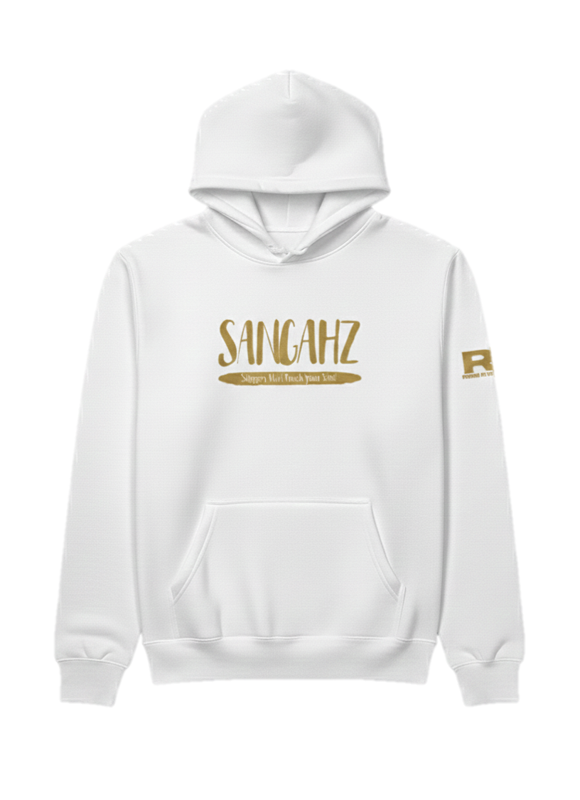 Sangahz Clothing Custom Hoodie - White and Gold