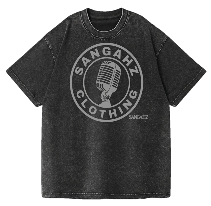 SANGHAZ Custom Clothing - Vintage Washed Black and Gray ROMEO ENTERTAINMENT T-Shirt