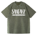 SANGHAZ Custom Clothing - Vintage Washed Sage Green and White Sangahz T-Shirt